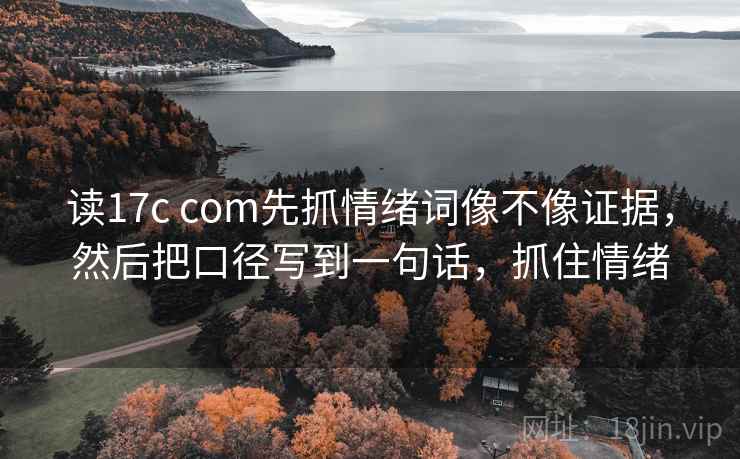 读17c com先抓情绪词像不像证据，然后把口径写到一句话，抓住情绪