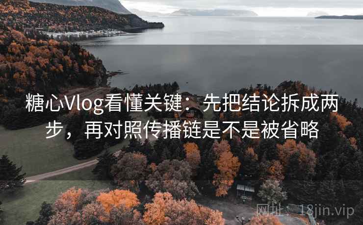 糖心Vlog看懂关键：先把结论拆成两步，再对照传播链是不是被省略  第2张