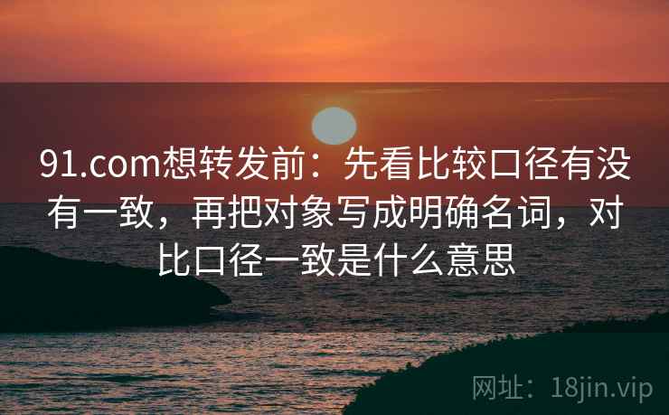 91.com想转发前：先看比较口径有没有一致，再把对象写成明确名词，对比口径一致是什么意思